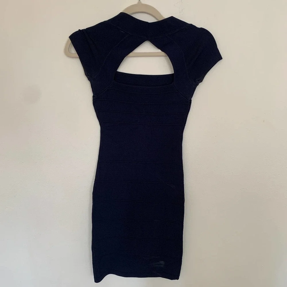 Guess navy blue bodycon dress xs - Picture 3 of 7
